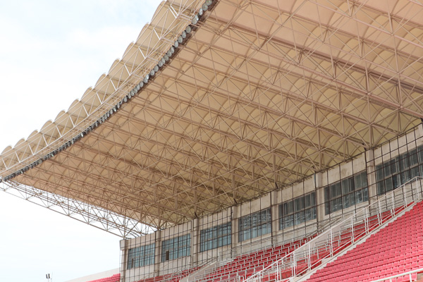 海口膜結構看臺的施工難點